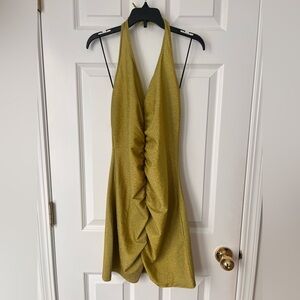 Divided H & M Women’s Elegant lime/gold  Halter Dress. Size L. Brand new.
